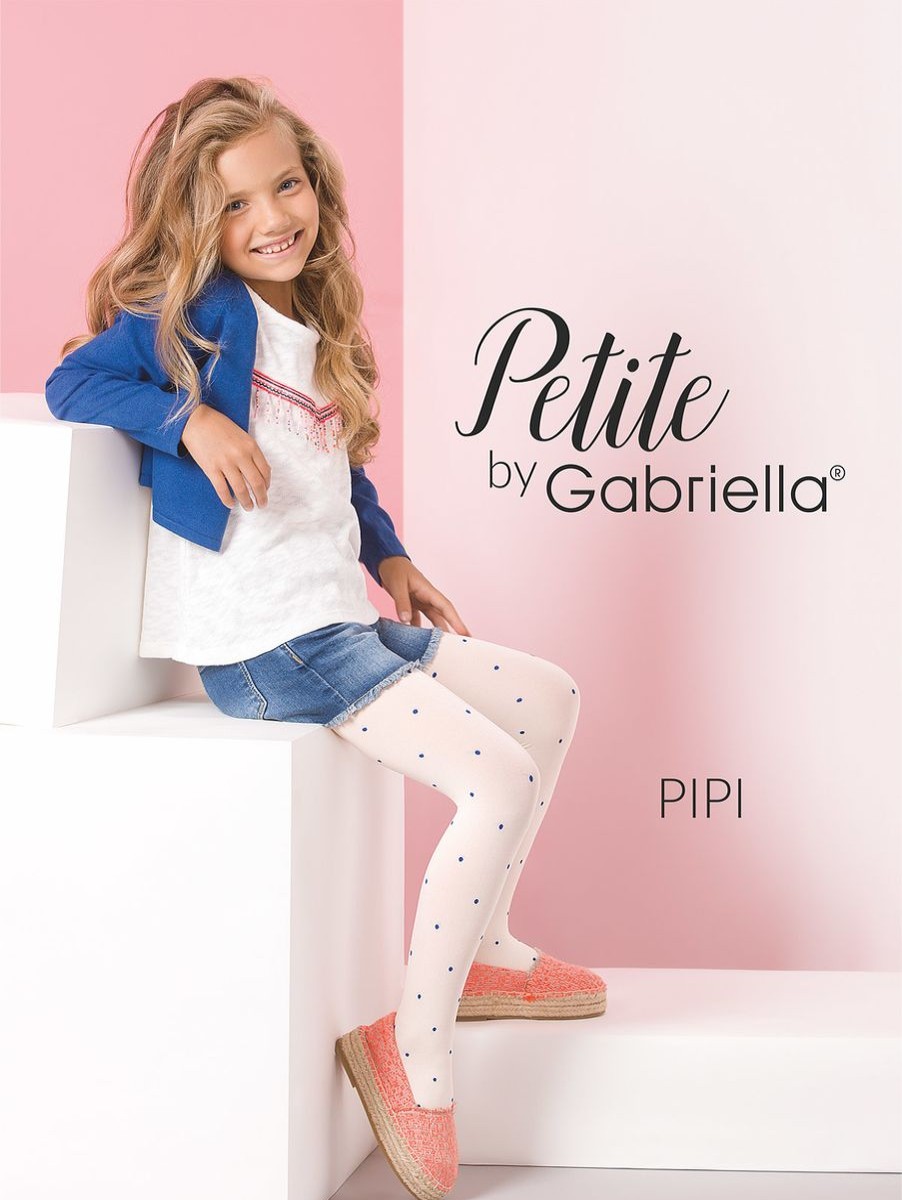 Gabriella Kinderstrumpfhose Pipi Bianco/Ink Mit Muster