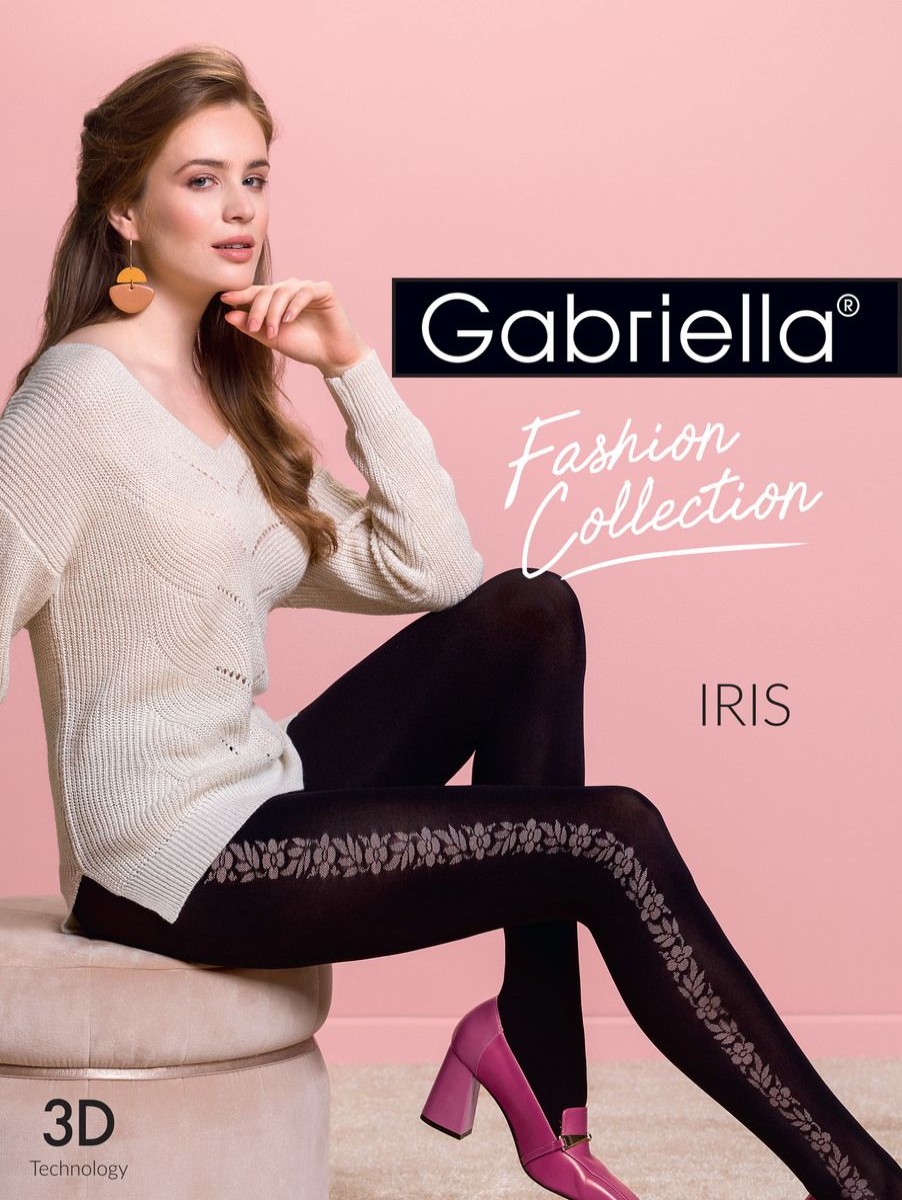 Gabriella Strumpfhose Iris Nero Dicke Musterstrumpfhosen