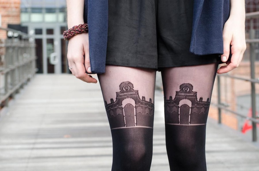 Gabriella Strumpfhose Lodz Tights Nero Dicke Musterstrumpfhosen