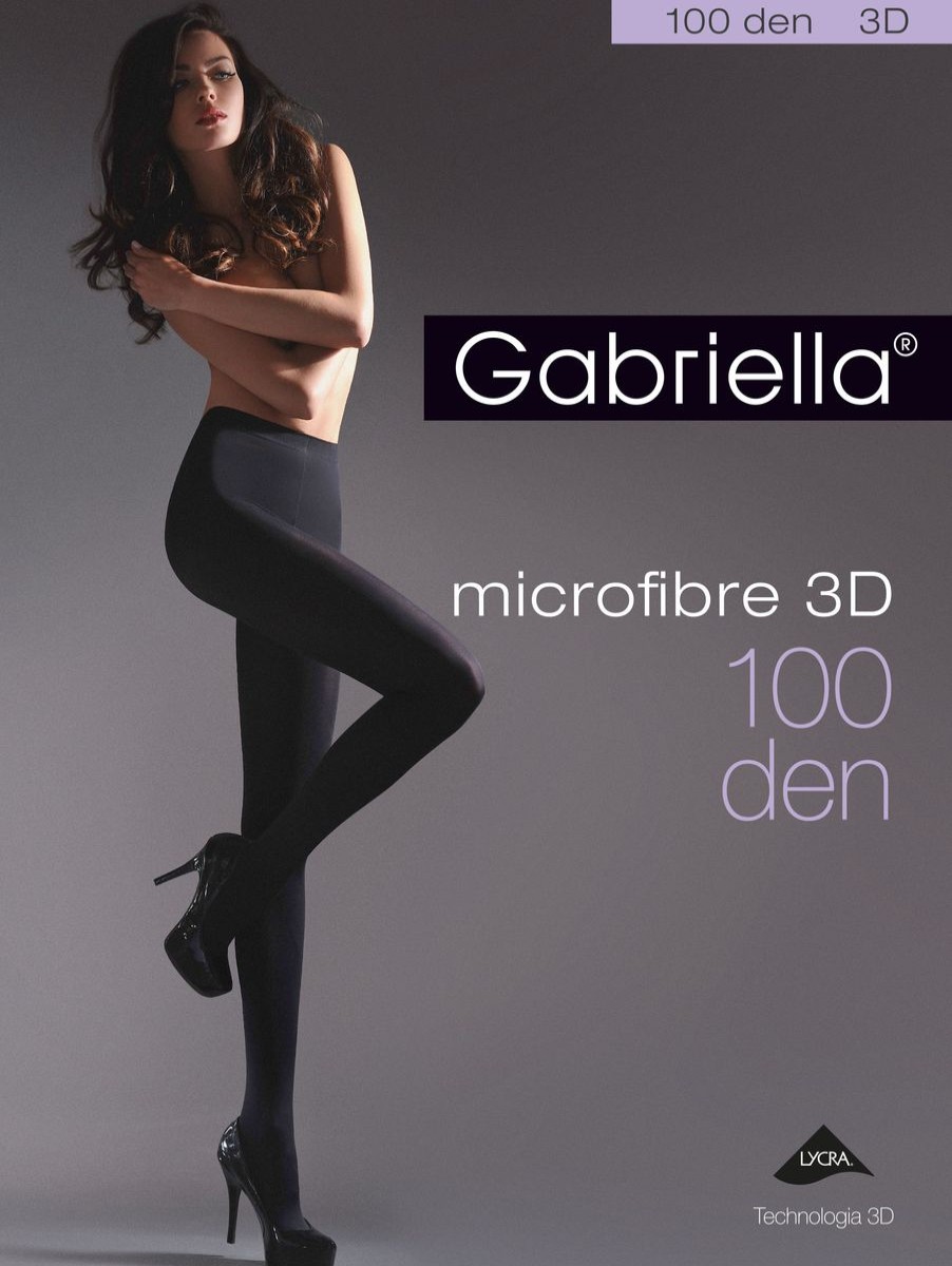 Gabriella Strumpfhose Microfibre 3D 100 Den Nero Plus Size